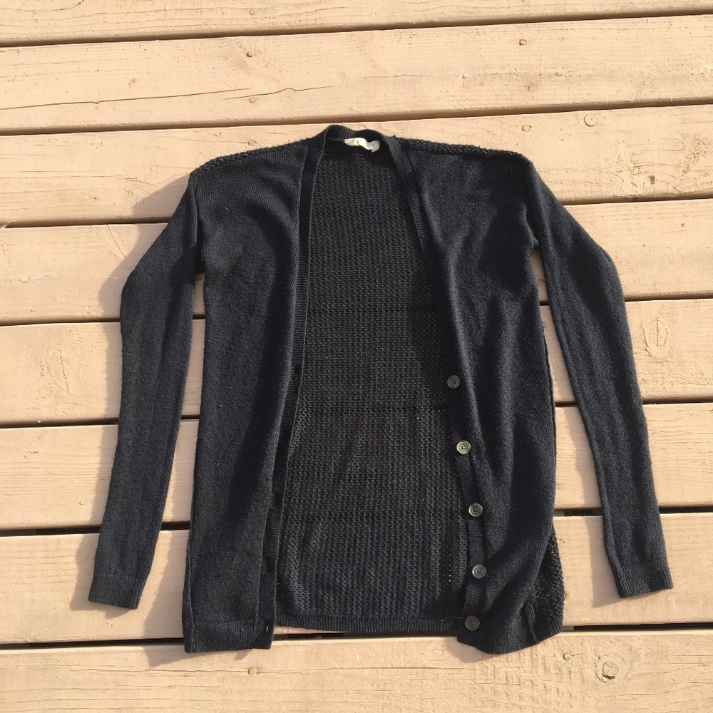 Hollister Navy Blue Crochet Cardigan